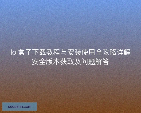 lol盒子下载教程与安装使用全攻略详解安全版本获取及问题解答